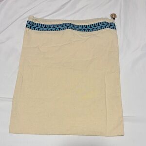 Tory Burch Cream Bag with Blue Pattern